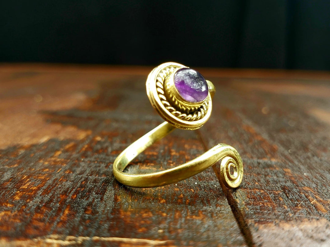 Adjustable amethyst ring store