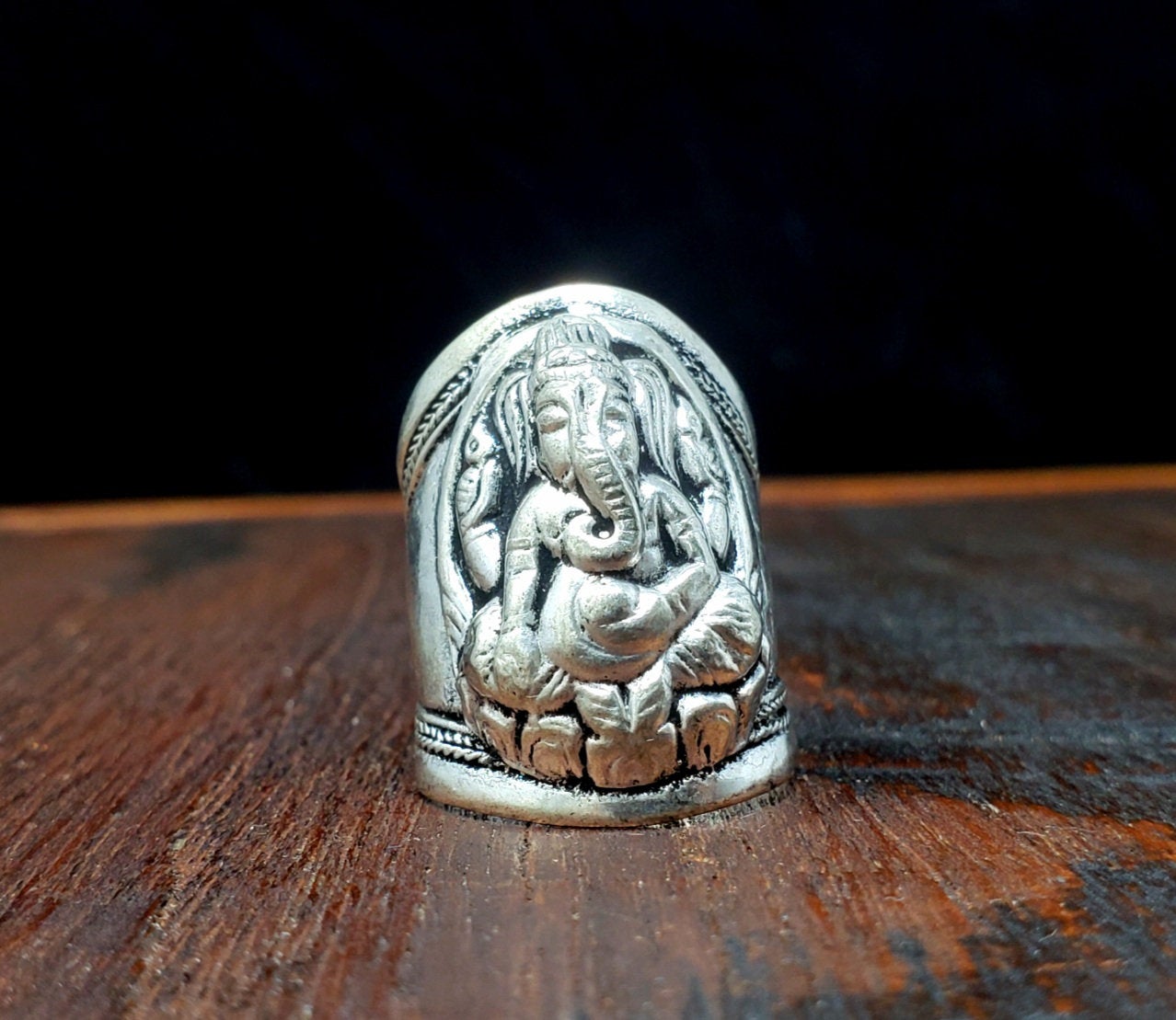 Shubh Mangal Ganesha Ring in Pure Silver – OM POOJA SOHP – ompoojashop
