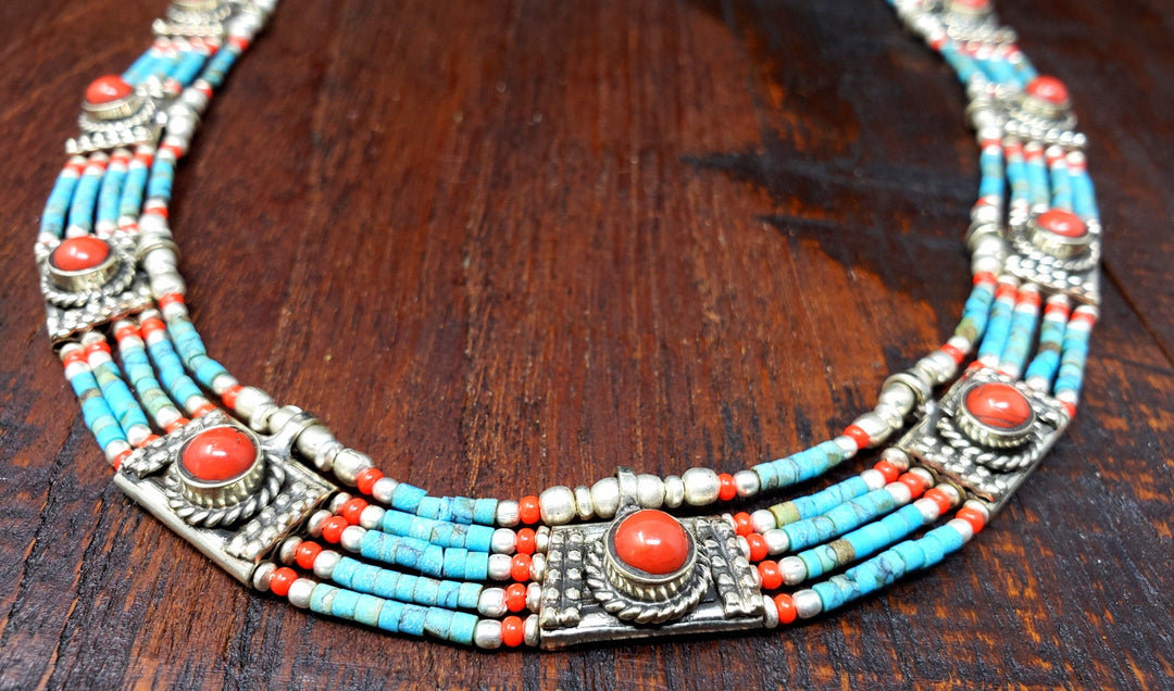 Tibetan Turquoise Beaded Necklace